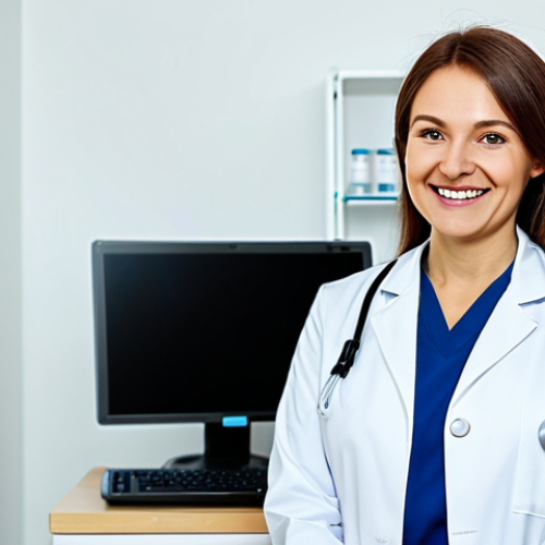 Home 27 **
"A professional female doctor in a modern, well-lit clinic in Moscow. She is wearing a clean, white lab coat and a stethoscope. She is smiling warmly and looking directly at the viewer. Background includes medical equipment and a friendly atmosphere. Fully clothed, appropriate attire, safe for work, perfect anatomy, professional photography, high quality, family-friendly."
**